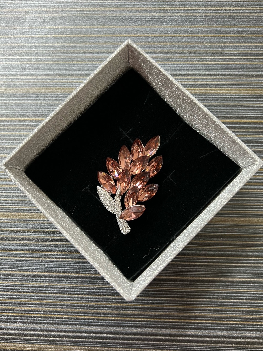 Rose Gold Leaf Crystal Brooch - Women Jewelry